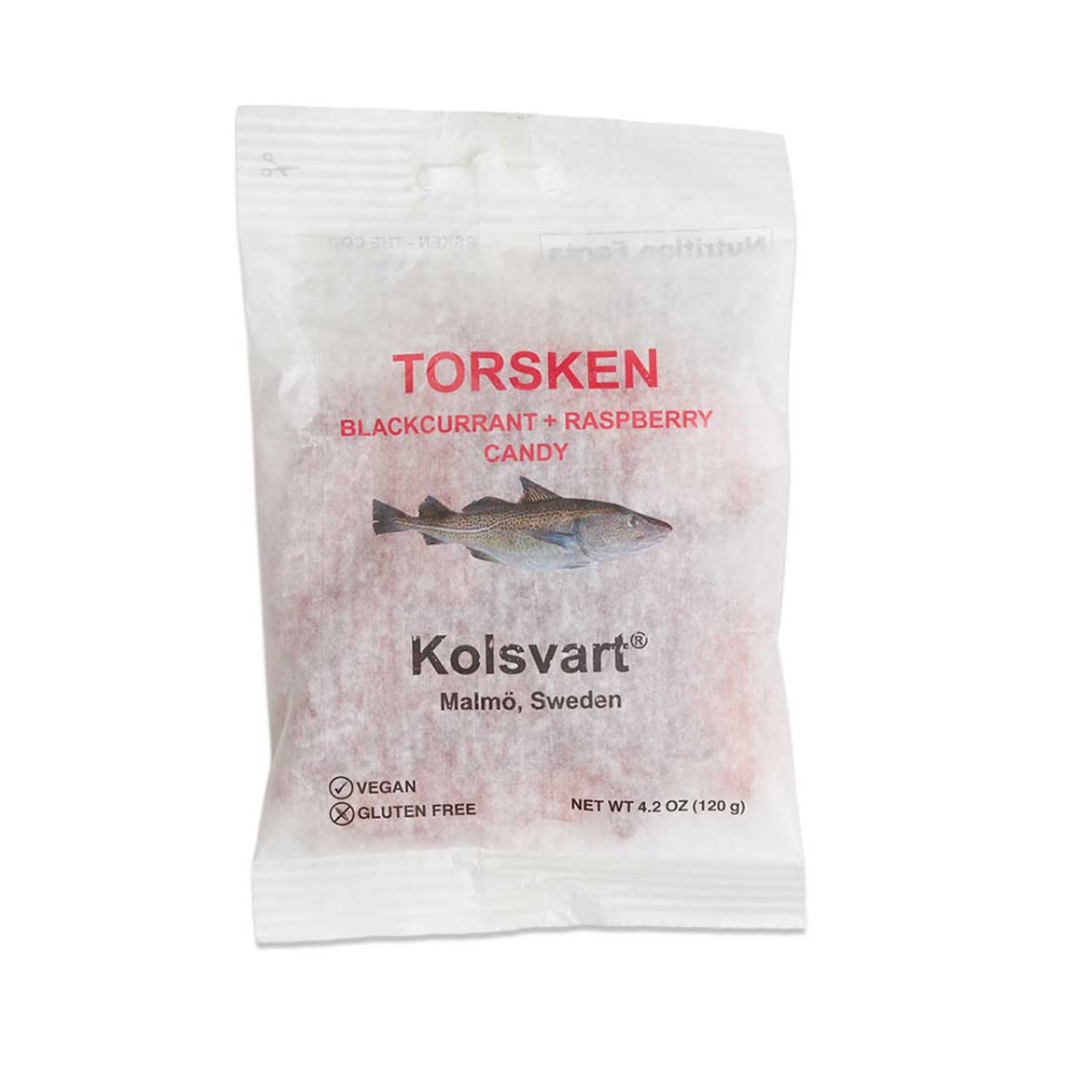 Kolsvart Swedish Blackcurrant & Raspberry Gummy Candy Fish